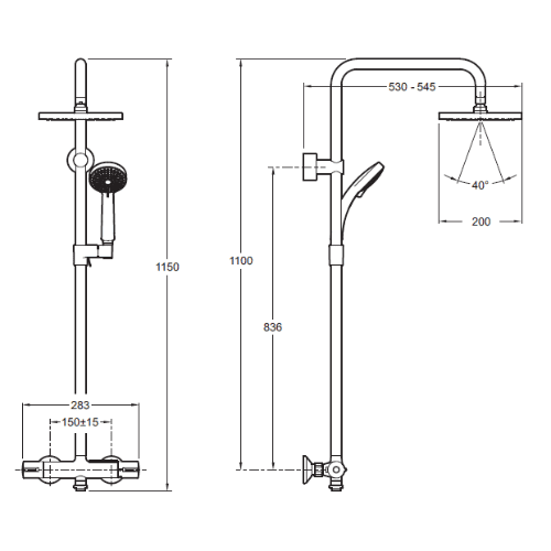 Душевая стойка Jacob Delafon JULY с термостатом (E5523-CP)
