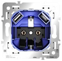 Механизм розетки с заземлением и со шторками и 2хUSB type A и C Voltum S70 VLS0405M