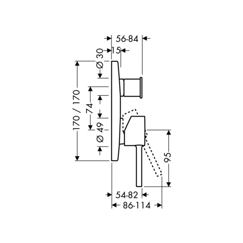 Смеситель для ванны AXOR STARCK PURO 10416000