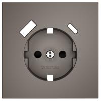 Накладка для розетки с заземлением и со шторками и 2хUSB type A и C Voltum S70 VLS001014