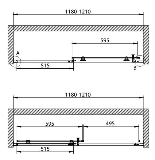 Душевая дверь Cezares Eco ECO-O-BF-1-120-C-NERO