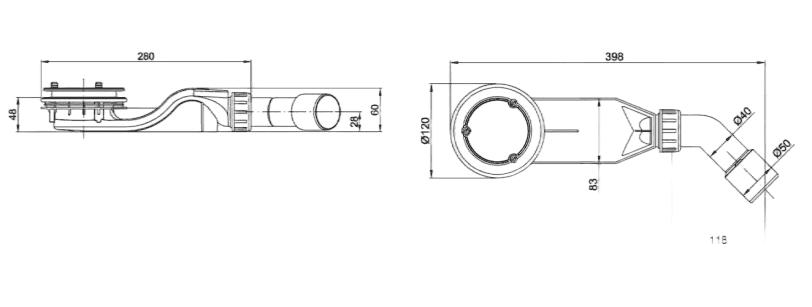 Слив для душевого поддона Bette B597-410 silver410 (IN-1)