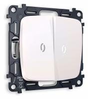 Выключатель двухклавишный с подсветкой без рамки Ambrella Volt Quant MO204015