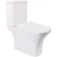 Унитаз-компакт CeramaLux 1218-1A безободковый, с сиденьем микролифт, белый