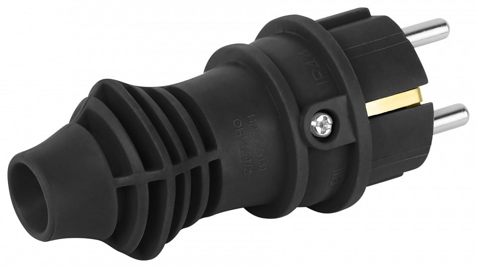 Вилка прямая с заземлением Эра  VX13-B-IP44