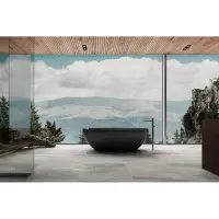 Ванна из полиэфирной смолы Abber Kristall AT9701Onyx-1.5 150x75 см, отдельностоящая, черный