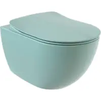 Унитаз подвесной Creavit Free FE322-00NY00E-0000 безободковый, с функцией биде, бирюзовый матовый