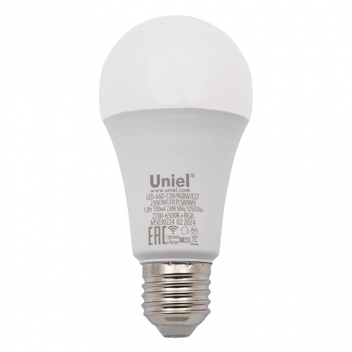 Лампа светодиодная с управлением через Wi-Fi Uniel  E27 12Вт 2700 - 6500K UL-00011654
