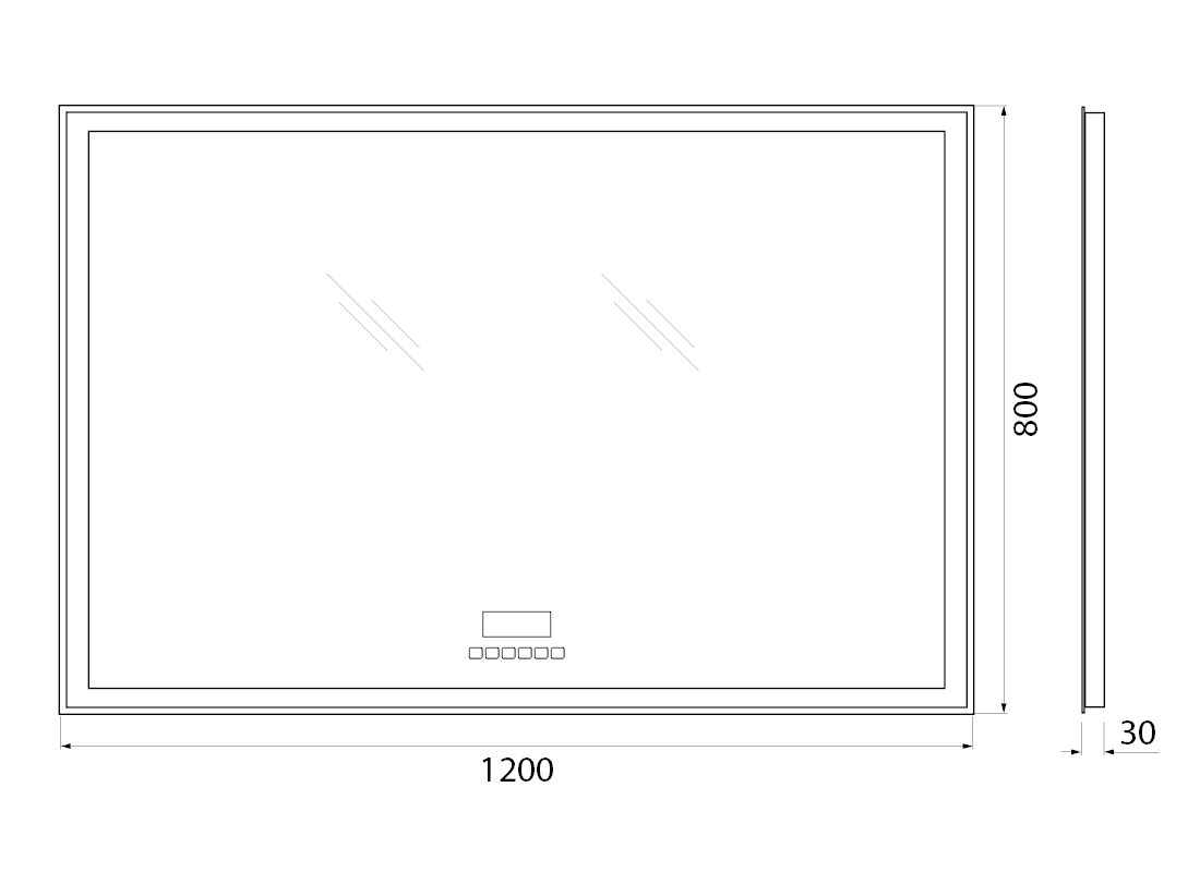Зеркало BelBagno SPC-GRT-1200-800-LED-TCH-RAD