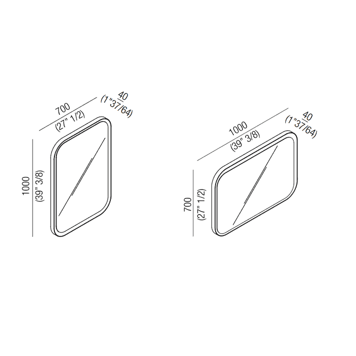 Зеркало Agape Dot line 100x70 AMEM863E белый