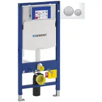 Инсталляция для унитаза Geberit Duofix Sigma 20 111.300.00.5 + 111.815.00.1 + 115.882.KL.1 с кнопкой смыва, белый/матовый хром