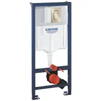 Инсталляция для унитаза Grohe Arena Cosmopolitan S 39750001 + 37624EN0 с кнопкой смыва, никель матовый