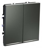 Выключатель проходной двухклавишный с подсветкой без рамки Voltum S70 VLS020406