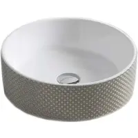 Раковина-чаша CeramaLux 78310 38,5x38,5 см, накладная, белый/серебряный