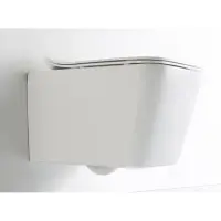 Унитаз подвесной CeramaLux TR5170 безободковый, торнадо, с сиденьем микролифт, белый