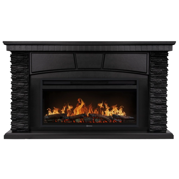 Портал Firelight Porto 42 камень черный шпон венге