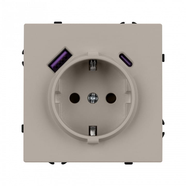 Розетка с заземлением и 2хUSB type A и C, без рамки Arlight SCT-NOBE 059444