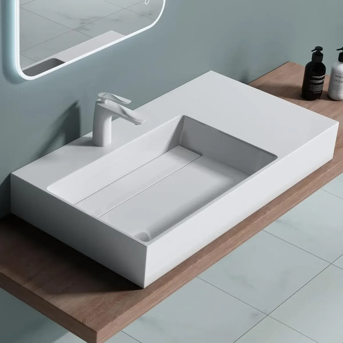 Раковина-чаша Rea Archi REA-U4300 75x43 см L, накладная, подвесная, белый матовый