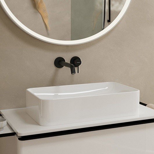 Смеситель для раковины hansgrohe Tecturis S 73351670 с донным клапаном черный матовый