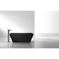Ванна из литьевого мрамора Abber Berlin AM9912B 170x75 см, отдельностоящая, черный матовый