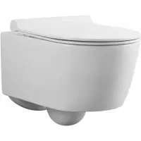 Унитаз подвесной Agger AT05100 безободковый, с сиденьем микролифт, белый глянец