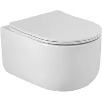 Унитаз подвесной BelBagno Soft BB084CH-TOR/SC безободковый, торнадо, с сиденьем микролифт, белый