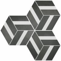 DURSTONE SIX Cementine Керамогранит Bari Black 23x27 глазурованный матовый
