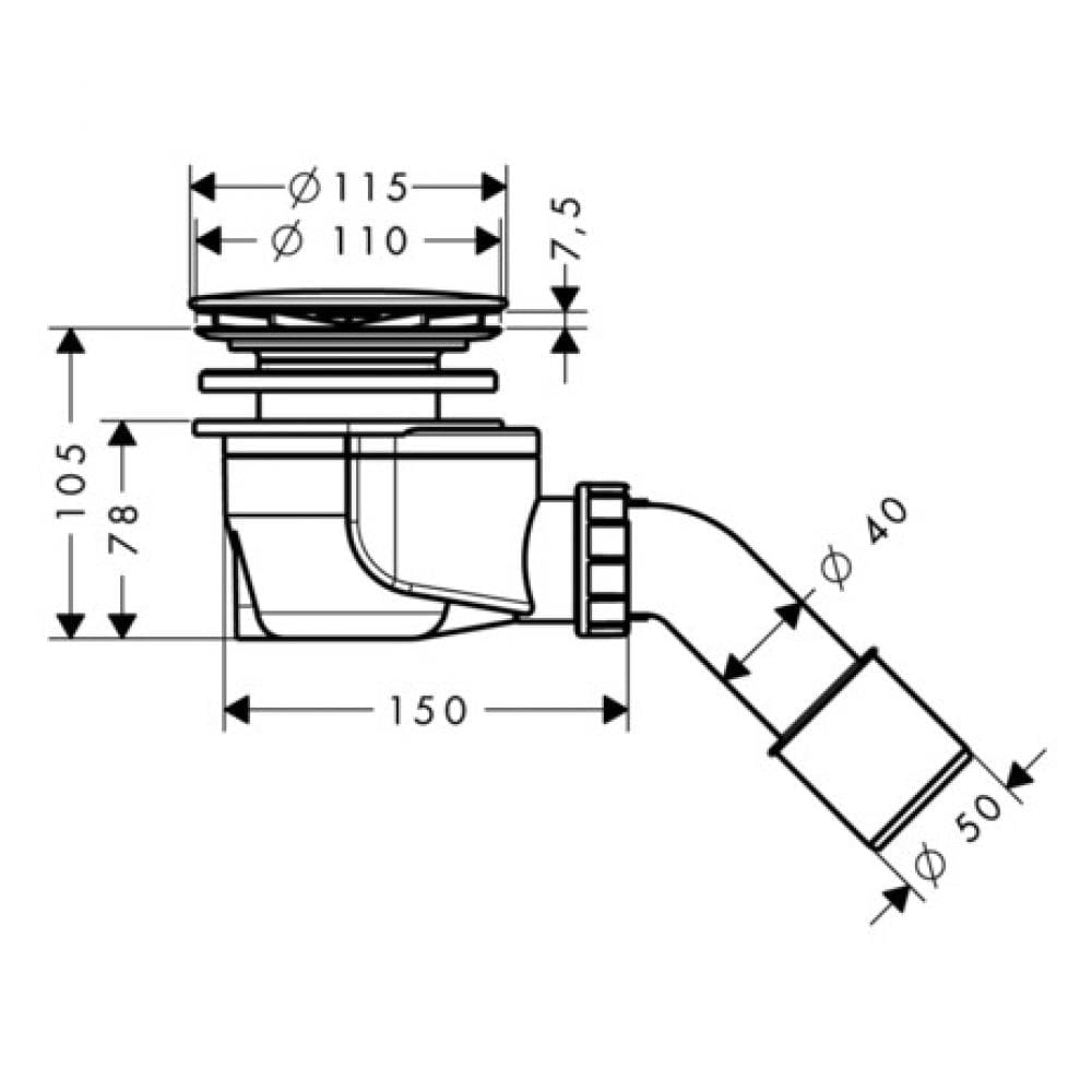 Слив для душевого поддона hansgrohe Staro 90 60056000