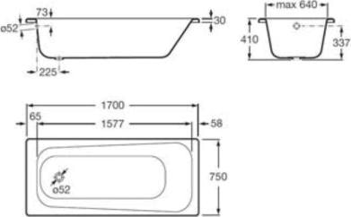 Стальная ванна Roca Body Plus 170x75 237950000 белый