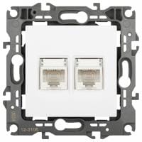 Розетка двойная Ethernet RJ-45 без рамки Эра Эра 12 12-3108-01М