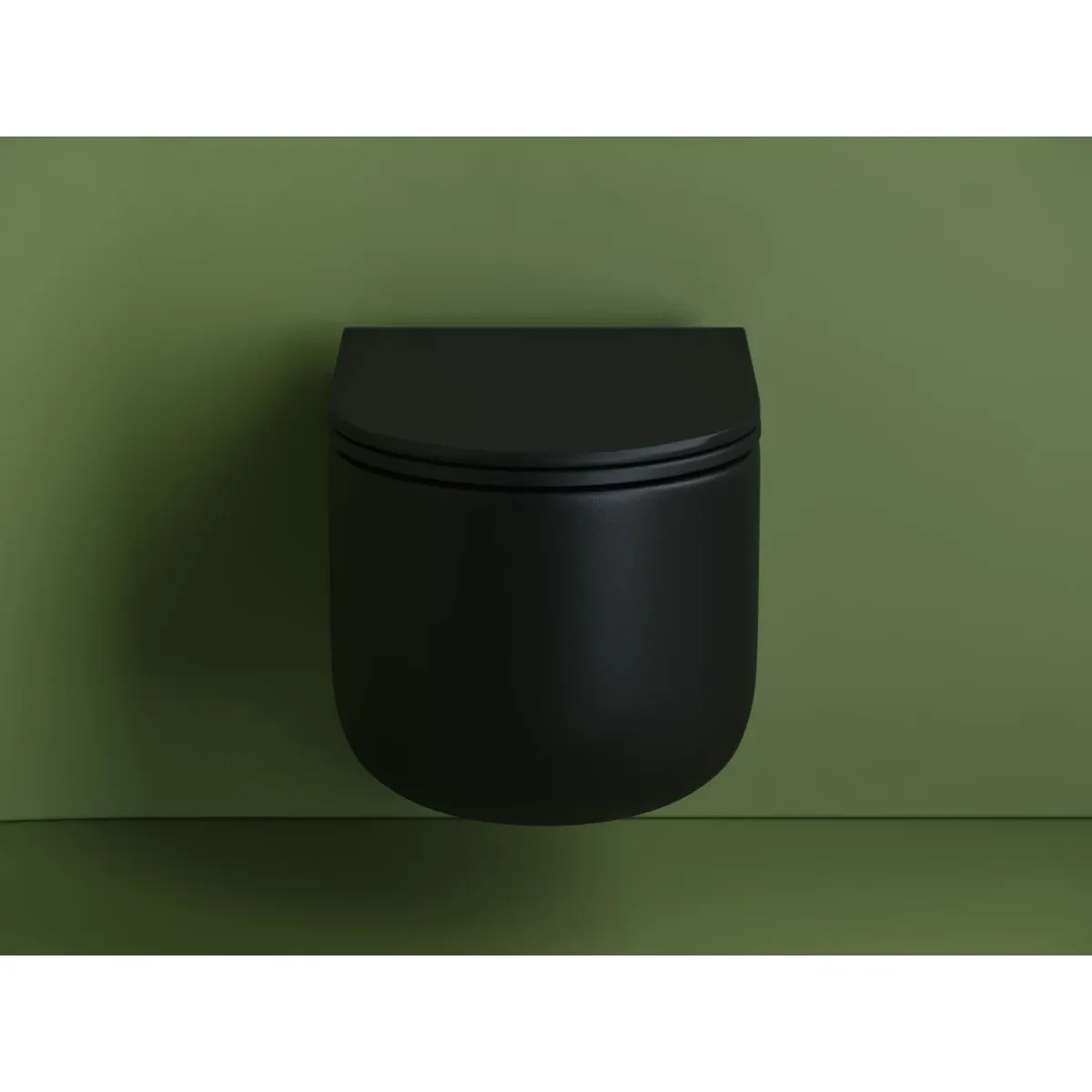 Унитаз подвесной Ceramica Nova Ulma CN4006MB безободковый, с сиденьем микролифт, черный матовый