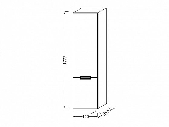 Шкаф-пенал Jacob Delafon Reve 45 EB1141G-G1C Белый Блестящий Лак