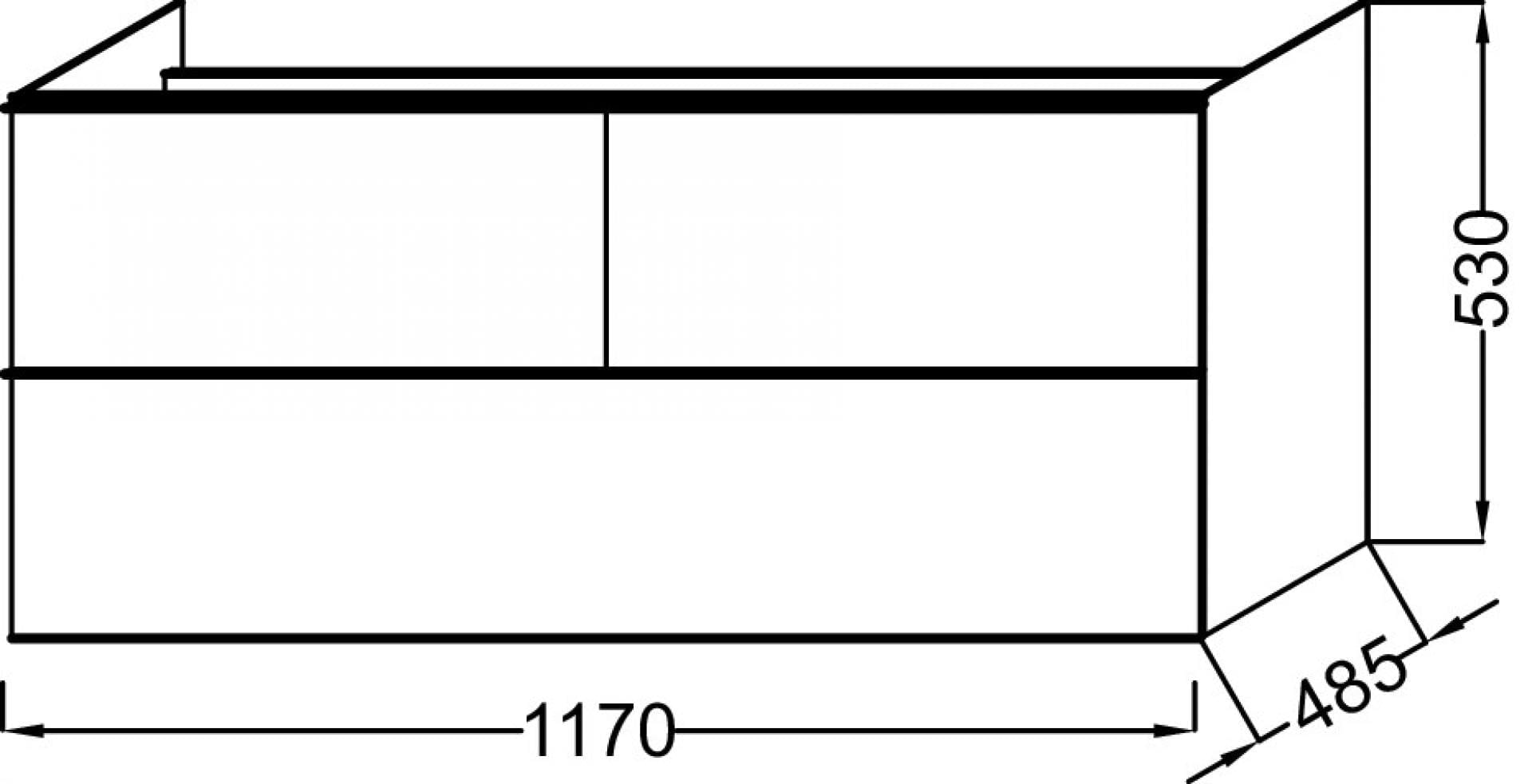 Тумба под раковину 117 см Jacob Delafon Odeon Up EB892-G1C белый блестящий лак