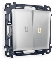 Выключатель проходной двухклавишный с подсветкой Ambrella Volt Quant MA404030