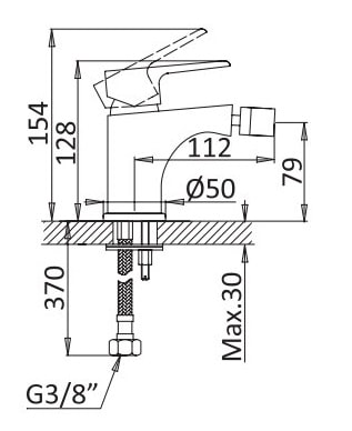 Смеситель для биде Cezares Nautic NAUTIC-BS1-BIO белый матовый