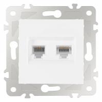 Розетка двойная RJ-11 и Ethernet RJ-45 без рамки Arte Milano am-203 203.44-1.white