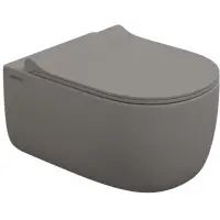 Унитаз подвесной Berges Ego XL 083216 безободковый, с сиденьем микролифт, серый матовый