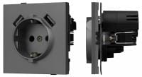Розетка с заземлением и 2хUSB type A, без рамки Arlight SCT-TENDO 054605