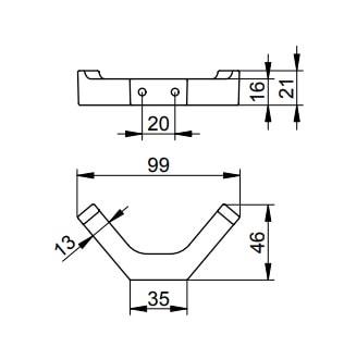 Крючок для ванной Keuco Edition 11 11115350000 шлифованный черный титан