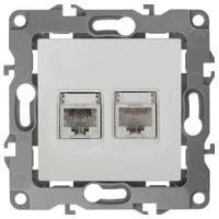 Розетка двойная RJ-11 и Ethernet RJ-45, без рамки Эра Эра 12 12-3109-01