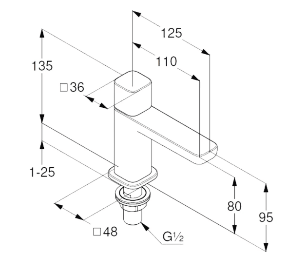 Смеситель для раковины Kludi Renon 421180575
