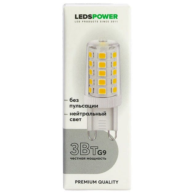 Лампа светодиодная LEDS POWER  G9 3Вт 4000K 007021