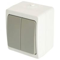 Выключатель двухклавишный Stekker Велена 49733