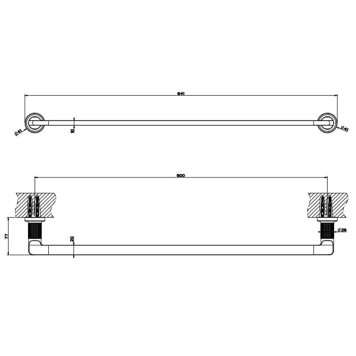 Полотенцедержатель Gessi Inciso 60 см 58503#246 золото