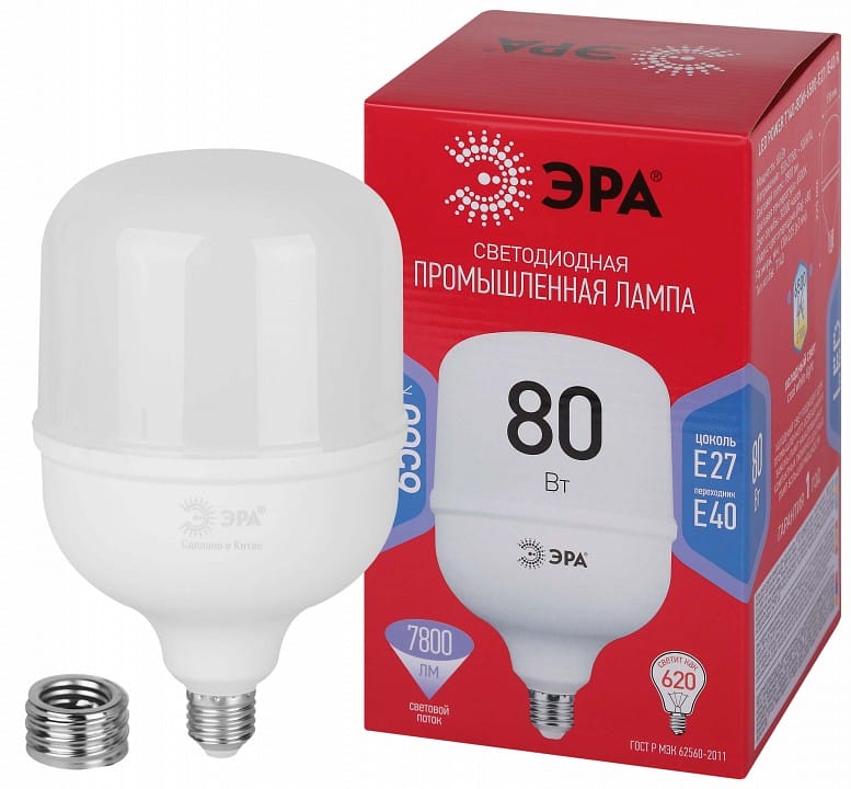 Лампа светодиодная Эра  E27, E40 80Вт 6500K LED POWER T140-80W-6500-E27/E40 R