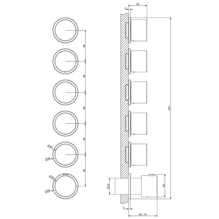 Встраиваемая часть смесителя Gessi Origini 09263#031