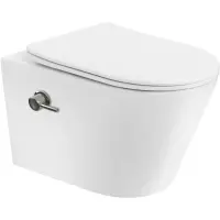 Унитаз подвесной Boheme Avva 973-SET-2-MW безободковый, с функцией биде, торнадо, с сиденьем микролифт, белый матовый