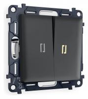 Выключатель двухклавишный с подсветкой без рамки Ambrella Volt Quant MA904010