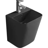 Раковина CeramaLux 500QMB 38x34 см, подвесная, черный матовый