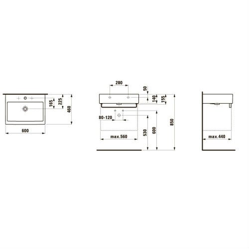 Раковина Laufen Living 8.1743.3.000.104.1